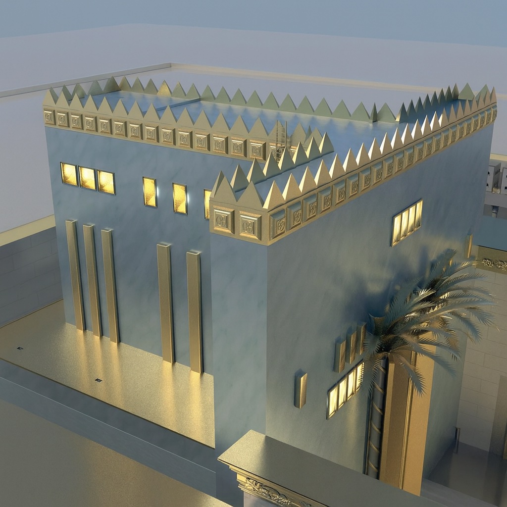 A Third-Temple rendering of the Heichal seen from above